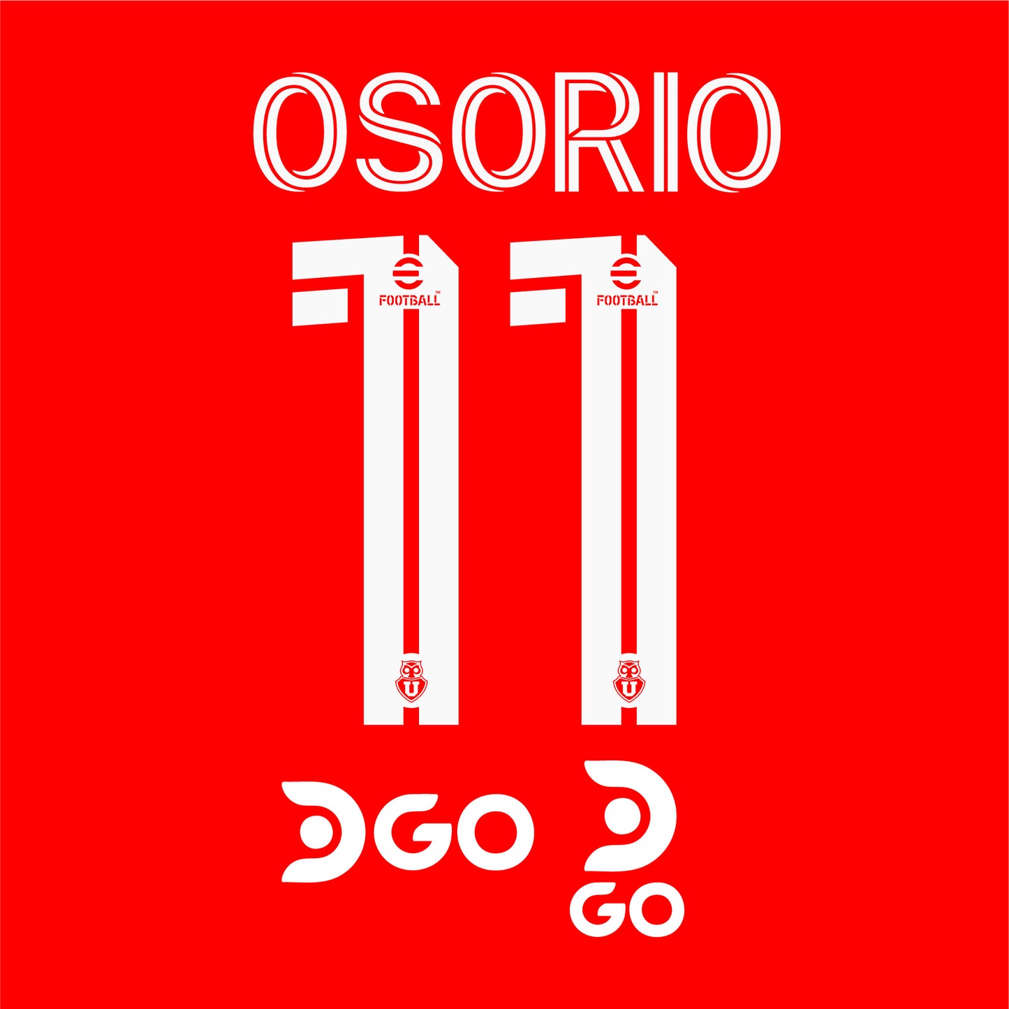 Dorsal U de Chile 2023 Visita - Vinilo listo para estampar