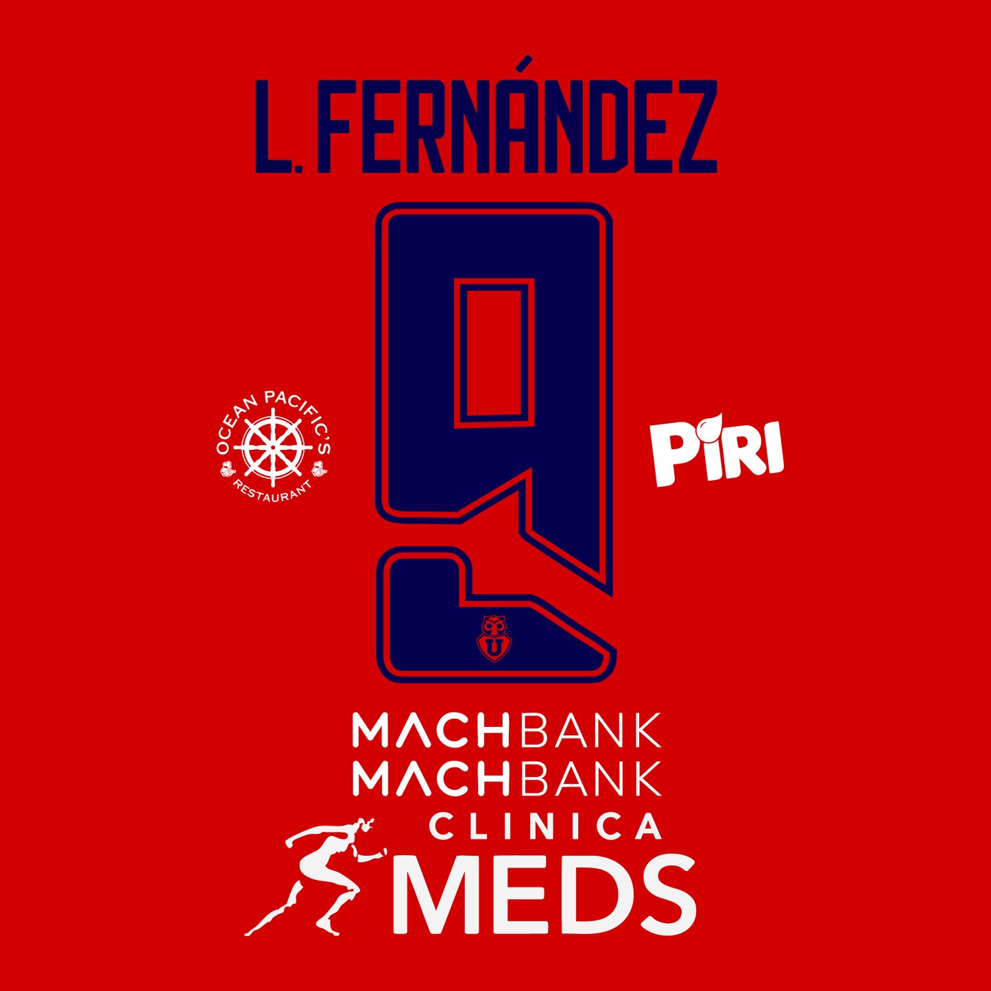 Dorsal U de Chile 2025 Visita - Vinilo listo para estampar