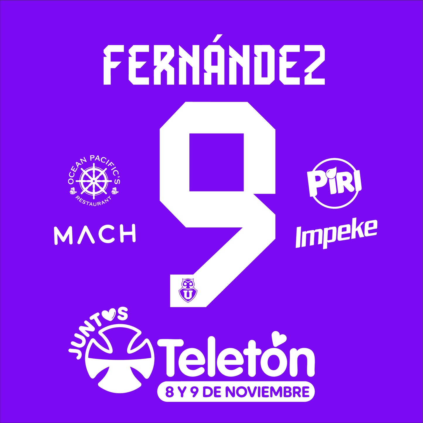 Dorsal U de Chile 2024 Tercera - Vinilo listo para estampar