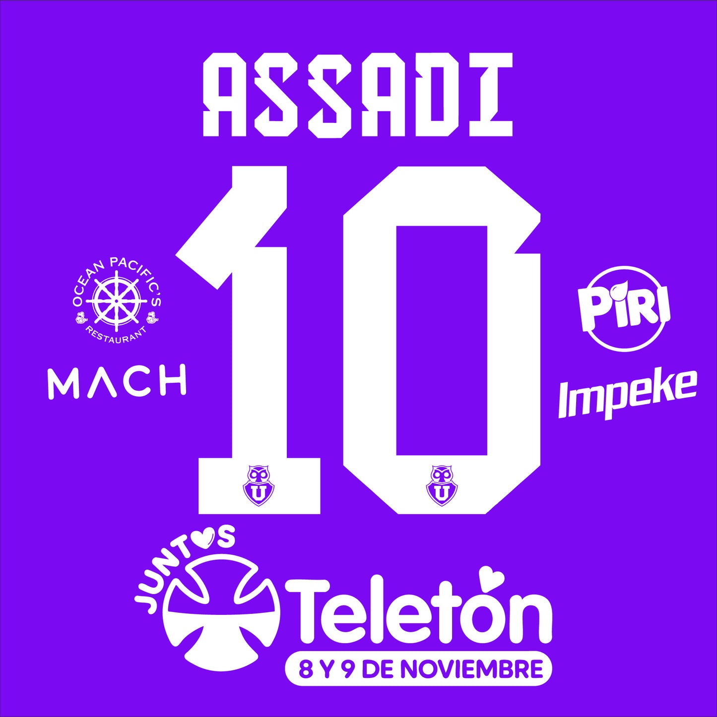 Dorsal U de Chile 2024 Tercera - Vinilo listo para estampar