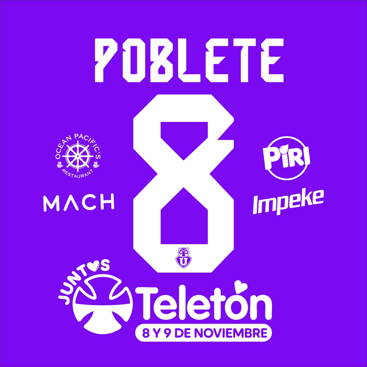 Dorsal U de Chile 2024 Tercera - Vinilo listo para estampar