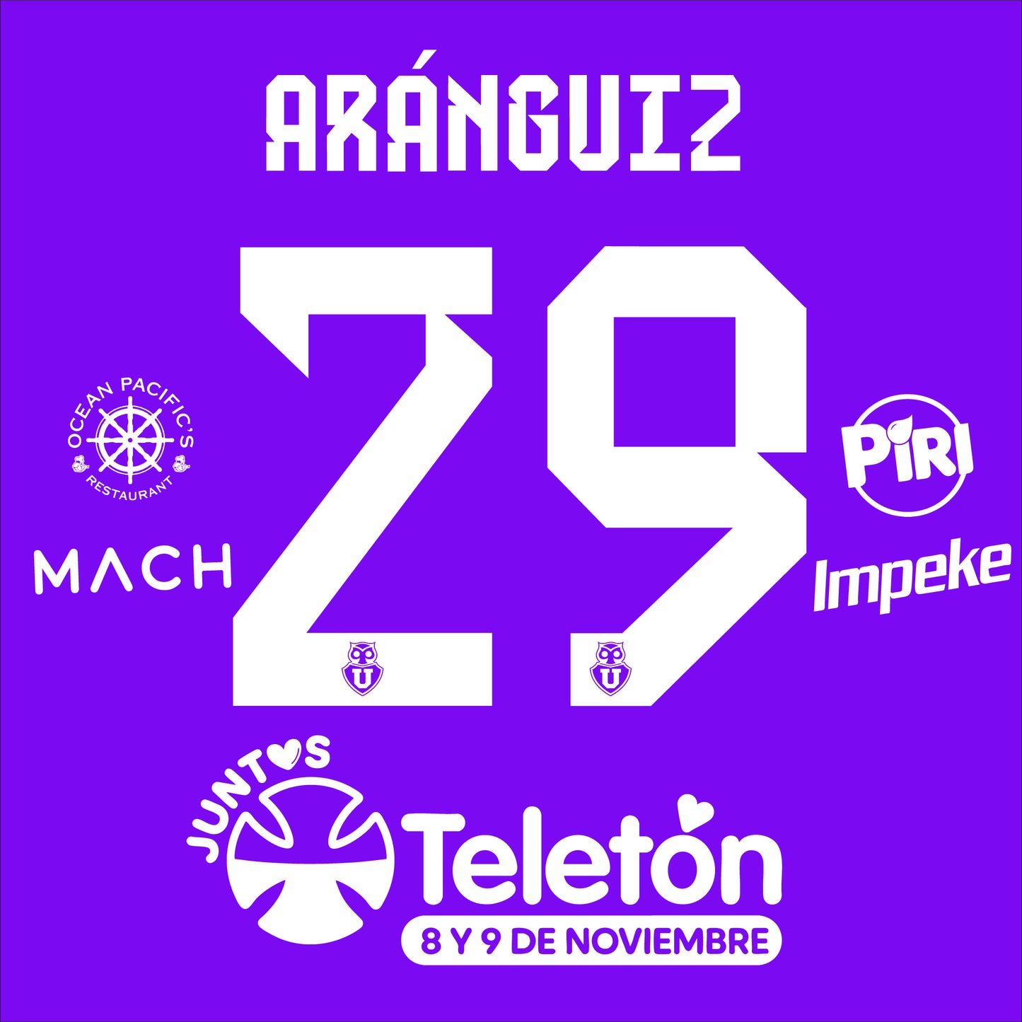 Dorsal U de Chile 2024 Tercera - Vinilo listo para estampar